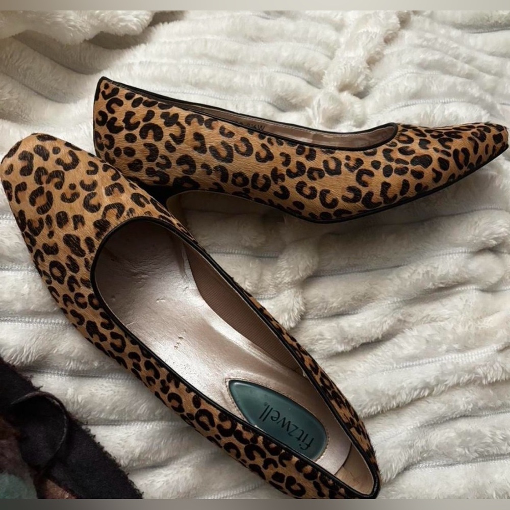 Fitzwell Leopard Print Pump in Tan and Black 8.5 wide